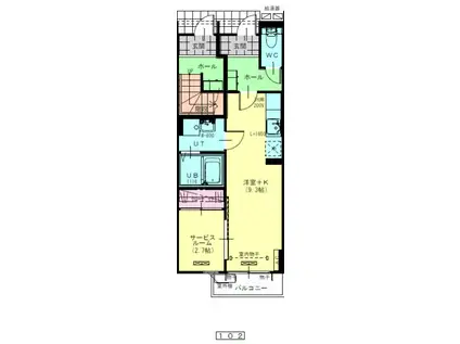 トレーフル III(1SK/1階)の間取り写真