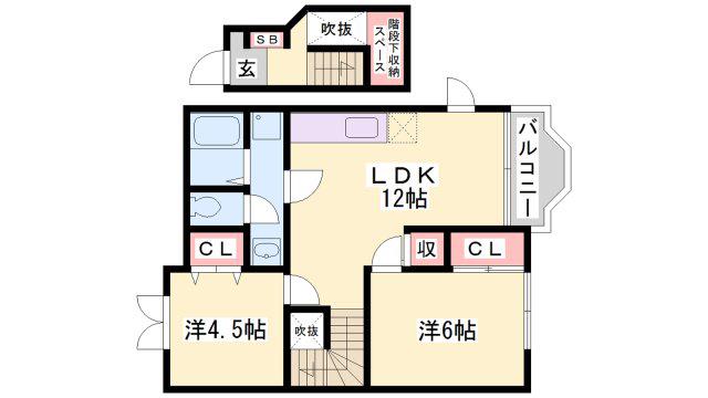 モアークレストIII(2LDK/2階)の間取り写真