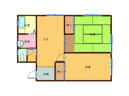 コーポたかとも(2DK/2階)の間取り写真