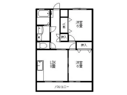 ライズ・リチャーズⅡ(2SK/2階)の間取り写真