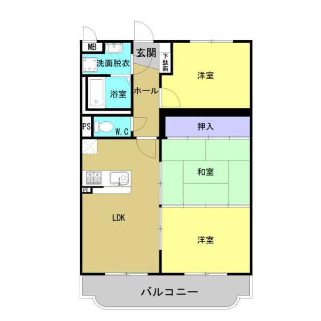 キャンべリー・A(3LDK/2階)の間取り写真