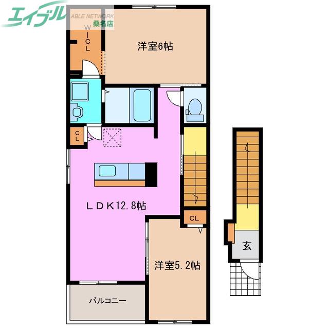 ドルチェ(2LDK/2階)の間取り写真