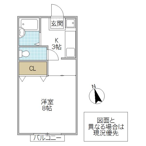 シェリールAI(1K/2階)の間取り写真