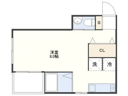 フィルコート本原(ワンルーム/4階)の間取り写真