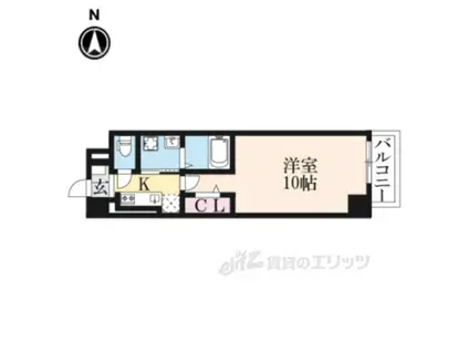 ルミエール生駒(1K/3階)の間取り写真