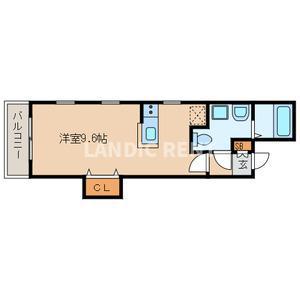 ルミウス中洲(ワンルーム/2階)の間取り写真
