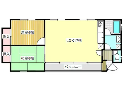 メゾンアートI(2LDK/1階)の間取り写真