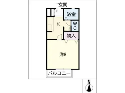 悠・ゆう・遊(1K/2階)の間取り写真