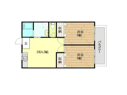 エスペランサ石井(2DK/2階)の間取り写真