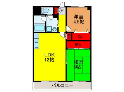 グレイス辻本(2LDK/3階)の間取り写真