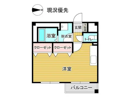 DIAMOOR旅篭町(ワンルーム/4階)の間取り写真