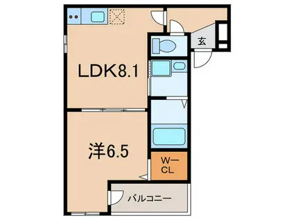 フジパレス西宮春風公園II番館(1LDK/2階)の間取り写真