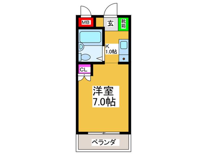 シャイングレード21(1K/3階)の間取り写真