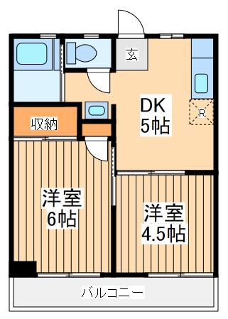 メゾン秀和(2DK/3階)の間取り写真