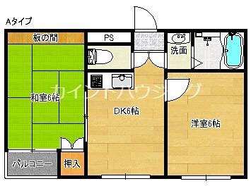 タレックスビル(2DK/2階)の間取り写真