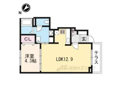 ラーマⅡ(1LDK/1階)の間取り写真