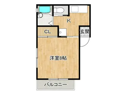 ハイツCITY1(1K/2階)の間取り写真