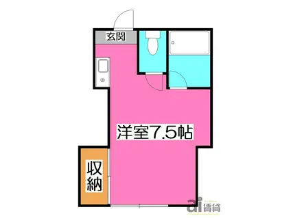 ワカナコーポ(ワンルーム/1階)の間取り写真