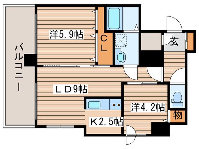 クレジデンス札幌・南4条(2LDK/14階)の間取り写真