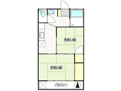 コーポワタナベ(2K/2階)の間取り写真