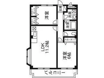 バイオレット98(2LDK/3階)の間取り写真