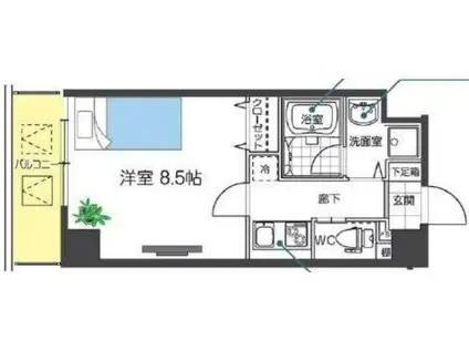 プレシオ小阪(1K/5階)の間取り写真