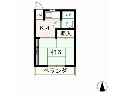 高野ハイツ(1K/3階)の間取り写真