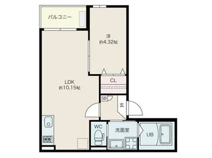 JACK YURAKUI(1LDK/1階)の間取り写真