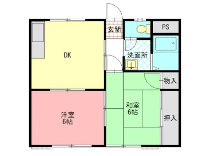 マノワール八雲A棟(2DK/1階)の間取り写真