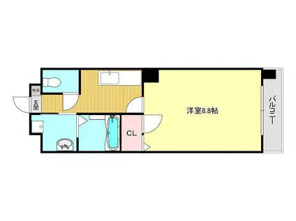 スカイビル(1K/5階)の間取り写真