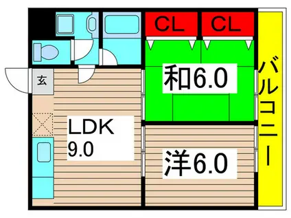 東武伊勢崎線 西新井駅 徒歩19分 3階建 築27年(2LDK/2階)の間取り写真
