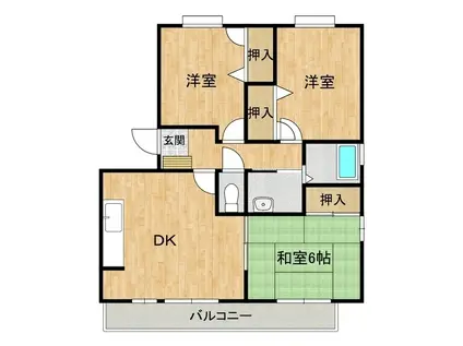 ハイライズ秋葉(3LDK/3階)の間取り写真