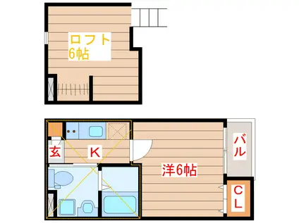 AHIMSA(1K/2階)の間取り写真