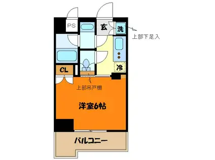 ルーブル新川崎(1K/7階)の間取り写真