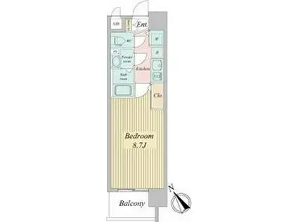 サムティ都島ノース(1K/6階)の間取り写真