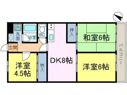 エレガンス・ヴィラ(3DK/3階)の間取り写真