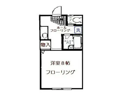 YUKOハイツ(1K/1階)の間取り写真