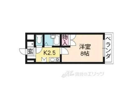 ラルース2(1K/2階)の間取り写真