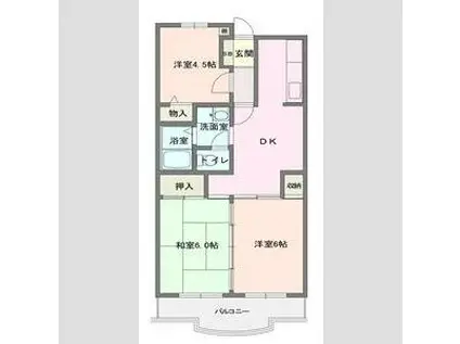 エクセレンス南栗原(3DK/2階)の間取り写真