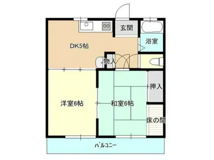 三浦ハイツ北(2DK/2階)の間取り写真