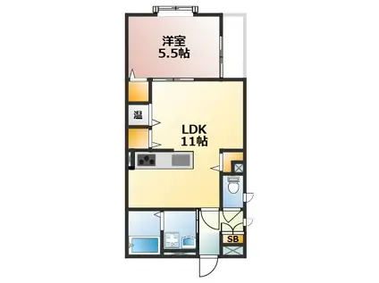 パークTAKASHO(1LDK/3階)の間取り写真