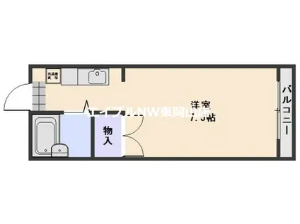 竹田レジデンスII(ワンルーム/3階)の間取り写真