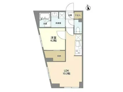 ウェルスクエア学芸大学Ⅱ(1LDK/3階)の間取り写真