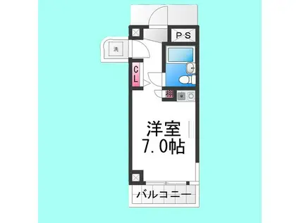 メゾンエルム(ワンルーム/6階)の間取り写真