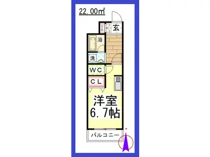 SMアイリスヴェール141(ワンルーム/5階)の間取り写真