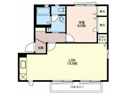マロニエB(1LDK/2階)の間取り写真