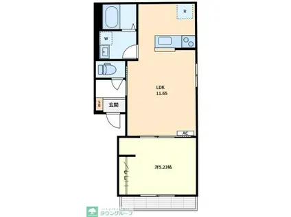 MINE(1LDK/2階)の間取り写真