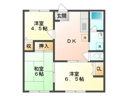 パークサイド笠之原(3DK/2階)の間取り写真