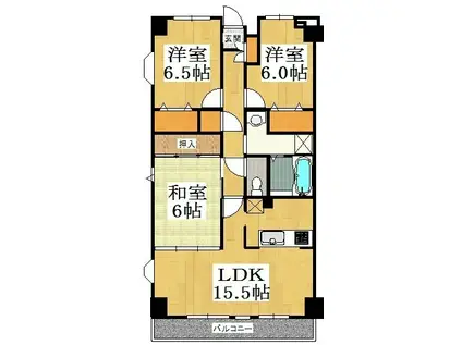 モンテ村上(3LDK/6階)の間取り写真