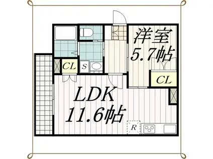 MAISONひまわり(1LDK/1階)の間取り写真